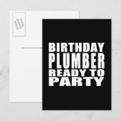 Loodgieters: Verjaardag Loodgieter Klaar om te fee Uitnodiging Briefkaart (Voorkant / Achterkant)