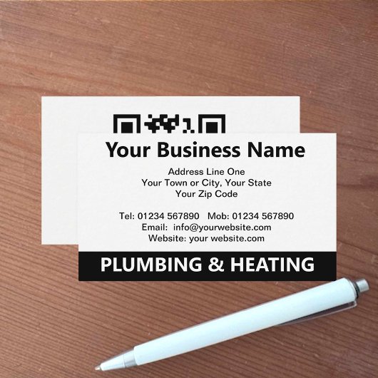 Loodgieters & Verwarming QR Code Zakelijke Kaart Visitekaartje
