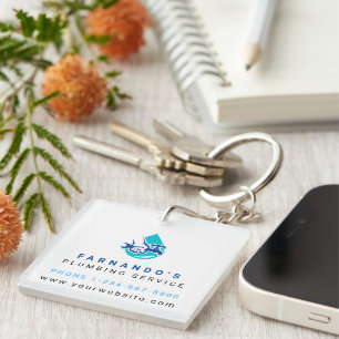 Loodgietersbedrijf Waterdruppel Logo Loodgieter Za Sleutelhanger