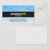 Loodgietersblauw visitekaartjes waterdruppels (Voorkant / Achterkant)