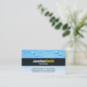 Loodgietersblauw visitekaartjes waterdruppels (Staand voorkant)