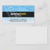 Loodgietersblauw visitekaartjes waterdruppels (Voorkant / Achterkant)