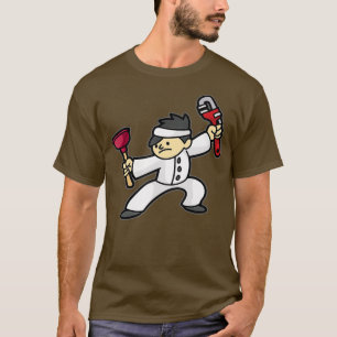 Loodgietersbuis Ninja Plumber Plunger Pipet T-shirt