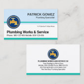 Loodgietersdienst blauwe lagen visitekaartje (Voorkant / Achterkant)