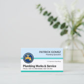 Loodgietersdienst blauwe lagen visitekaartje (Staand voorkant)