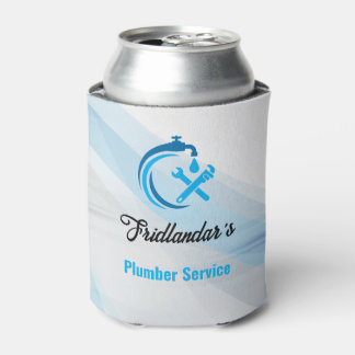 Loodgietersdienst Blue Water Drop Logo Loodgieter Blikjeskoeler