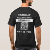 Loodgietersdienst QR code Logo maatwerk T-shirt (Achterkant)