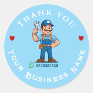 Loodgietersdienst ronde sticker