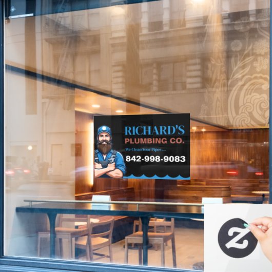 Loodgietersdiensten Aangepaste Raamfolie Raamsticker (Cafe Raam)