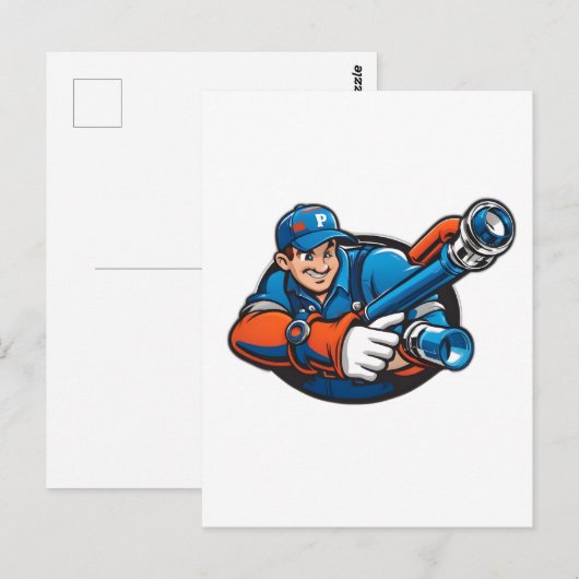 Loodgietersdiensten logo briefkaart (Voorkant / Achterkant)