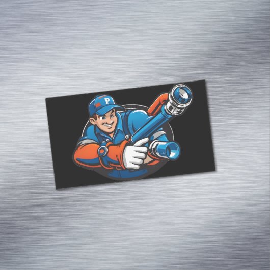 Loodgietersdiensten logo magnetisch visitekaartje (Voorbeeld)