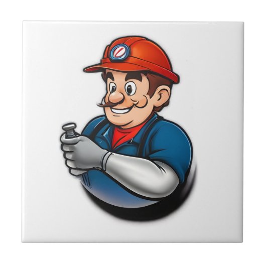 Loodgietersdiensten logo tegeltje (Voorkant)