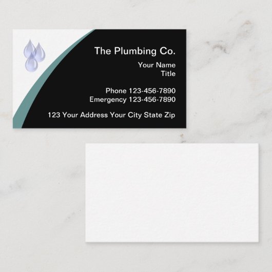 Loodgietersdiensten Modern ontwerp Visitekaartje (Voorkant / Achterkant)
