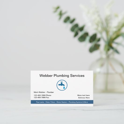 Loodgietersdiensten Moderne Sjabloon Logo Visitekaartje (Staand voorkant)
