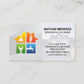 Loodgietersgereedschap pictogrammen | Woningbouw a Visitekaartje (Voorkant)