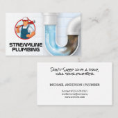 Loodgietersgreep | verstopte pijp visitekaartje (Voorkant / Achterkant)