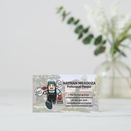 Loodgietersgreep | woningbouwondernemer visitekaartje (Staand voorkant)