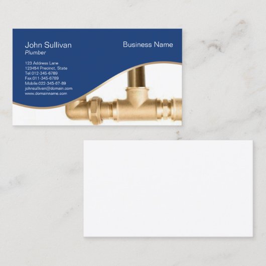 Loodgietersleiding lekkende pijp visitekaartje (Voorkant / Achterkant)