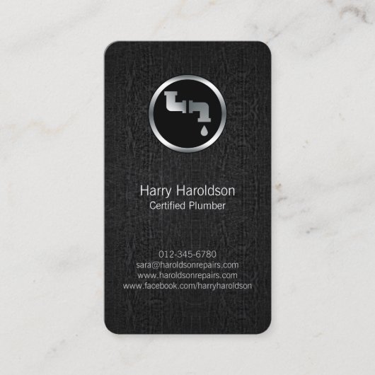 Loodgietersleiding lekkende pijp visitekaartje (Voorkant)
