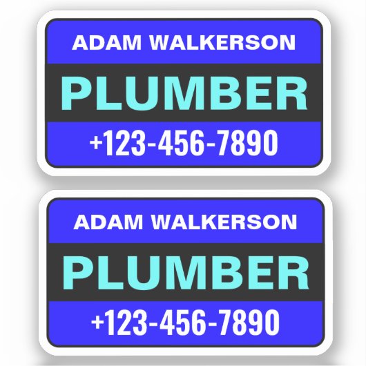 Loodgietersnaam & Telefoonnummer: Professionele Lo Sticker (Voorkant)
