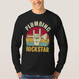 Loodgietersrockstar, grappige loodgieter, toileton t-shirt