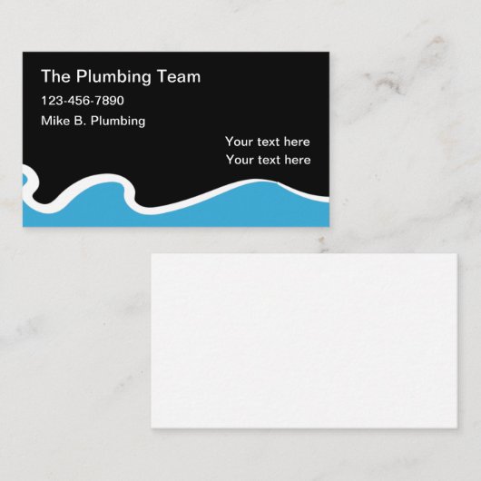 Loodgietersthema Modern Water Visitekaartje (Voorkant / Achterkant)