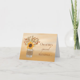 Loodgieterswensen met zonnebloem voor Thanksgiving Kaart