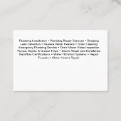 Loodgieterswerk aan twee zijden visitekaartje (Achterkant)