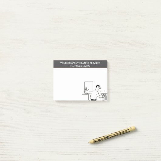 Loodgieterswerk en verwarming, verwarming ingenieu post-it® notes (Op bureau)