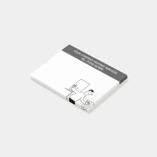 Loodgieterswerk en verwarming, verwarming ingenieu post-it® notes (Schuin)