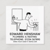 Loodgieterswerk en verwarming vierkante visitekaartje (Voorkant)