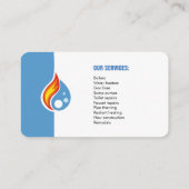 Loodgieterswerk en verwarming. Visitekaartje voor  (Achterkant)