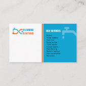 Loodgieterswerk en verwarming. Visitekaartje voor (Achterkant)