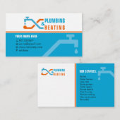 Loodgieterswerk en verwarming. Visitekaartje voor (Voorkant / Achterkant)