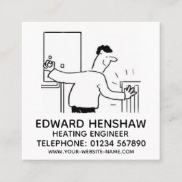 Loodgieterswerk en verwarmingsmonteur vierkante visitekaartje