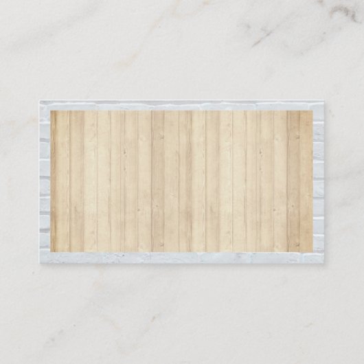 Loodgieterswerk | Hout en Brick Wall Visitekaartje (Achterkant)