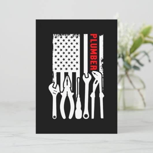 Loodgieterswerk van de Amerikaanse vlag Kaart (Staand voorkant)