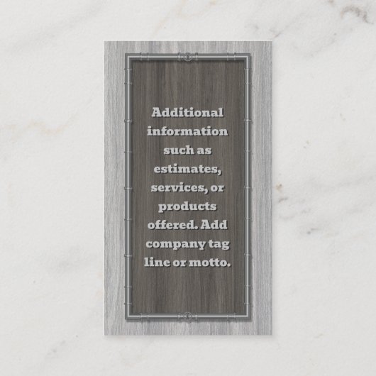 Loodgieterswerk Visitekaartje (Achterkant)