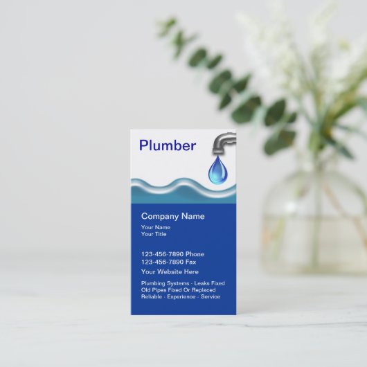 Loodgieterswerk Visitekaartjes (Staand voorkant)