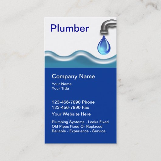 Loodgieterswerk Visitekaartjes (Voorkant)