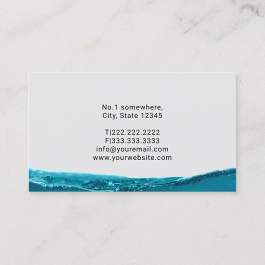 Loodgieterswerktuig Waterdruppel Logo Professionel Visitekaartje (Achterkant)