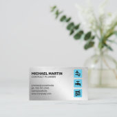 Loodgietpannen | Metalen achtergrond Visitekaartje (Staand voorkant)