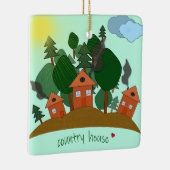 Loodhuizen aan de rand van het bos. keramisch ornament (Rechts)