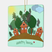 Loodhuizen aan de rand van het bos. keramisch ornament (Links)