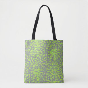 Loodpatroon in kalkgroen en grijs tote bag