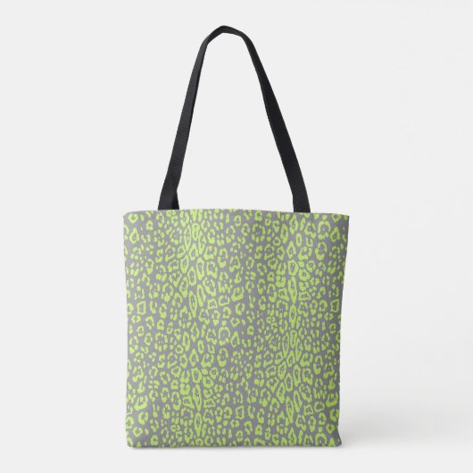 Loodpatroon in kalkgroen en grijs tote bag (Achterkant)