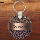 Loodpatroon met bruine gouden brons sleutelhanger (Voorkant)