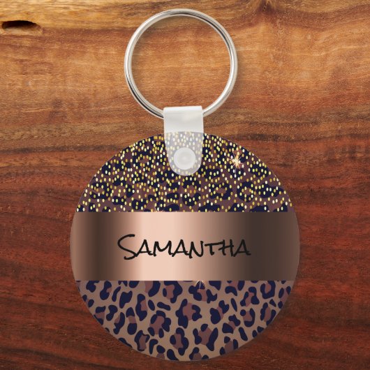 Loodpatroon met bruine gouden brons sleutelhanger (Voorkant)