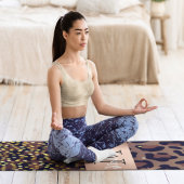 Loodpatroon van bruine zwarte gouden bronzen monog yogamat