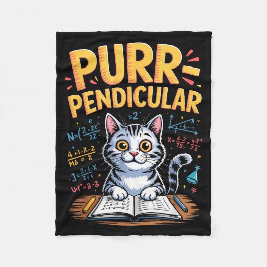 Loodrechte Wiskunde Kat Pun Fleece Deken (Voorkant)